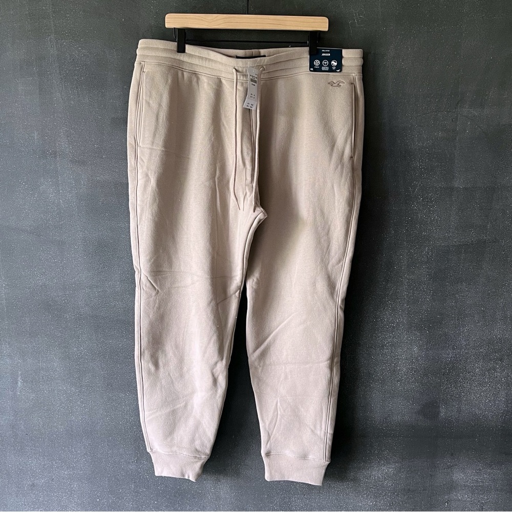 Hollister Mens Sweatpant Joggers Size XXL Tan